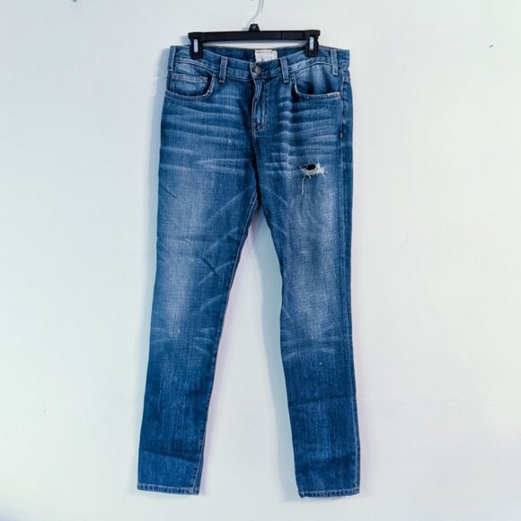 Current/Elliott The Super Slouchy Skinny Super Love Destroy with Paint Jeans 27 - Picture 4 of 13